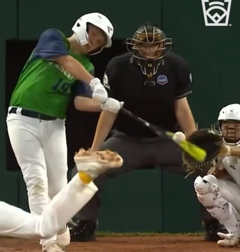 THE RIGHT CALL! Nashua’s Levesque umpiring at Little League World